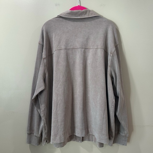 Jane Delancey Women's Plus 3X Brown Knit Button Down Shirt Jacket Top New - Picture 2 of 7